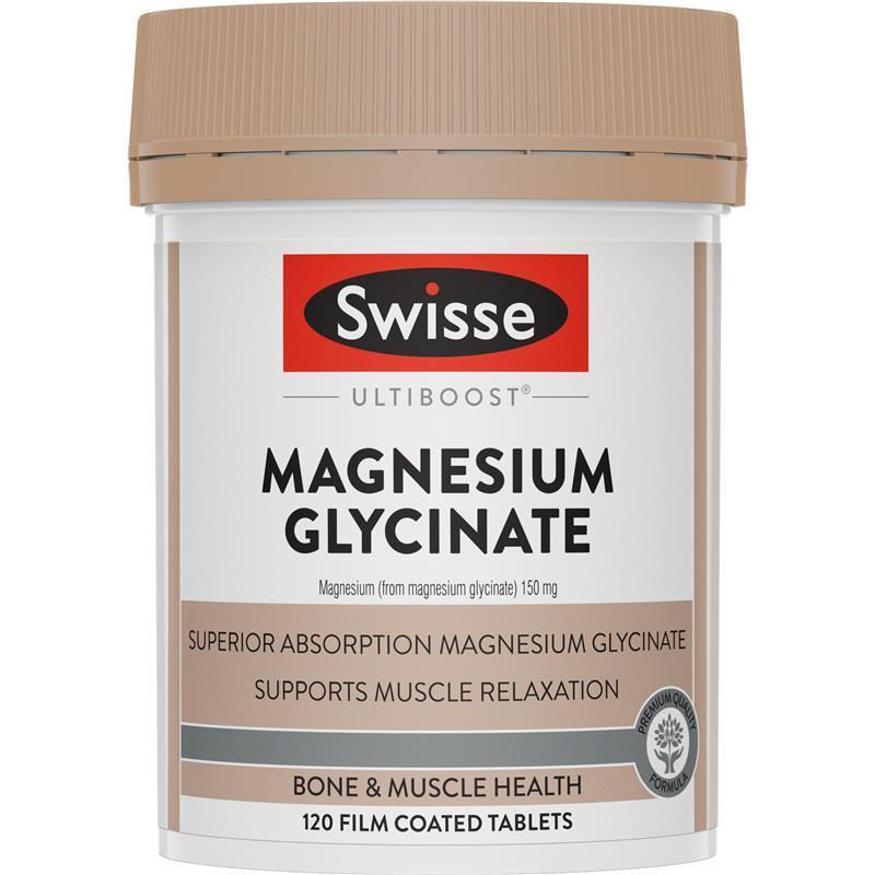 Viên uống magie Swisse Ultiboost Magnesium Glycinate 120 viên