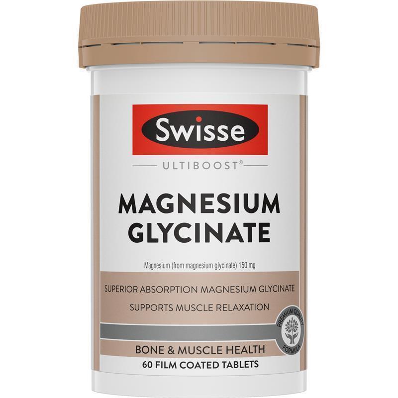 Viên uống magie Swisse Ultiboost Magnesium Glycinate 60 viên